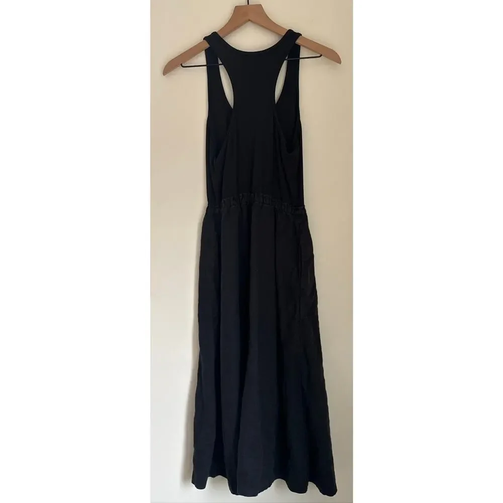 Athleta Baja Linen Racerback Casual Travel Lightweight Maxi Dress - Black S - Picture 6 of 7